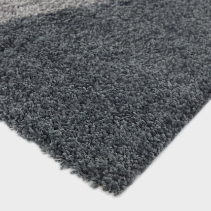 Tapis à poils longs Merril de style moderne du milieu du siècle, à blocs de couleurs