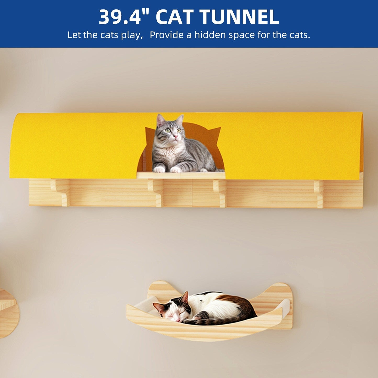 Ensemble d'étagères murales pour chat Moasis Ensemble d'escalade pour chat en bois fixé au mur