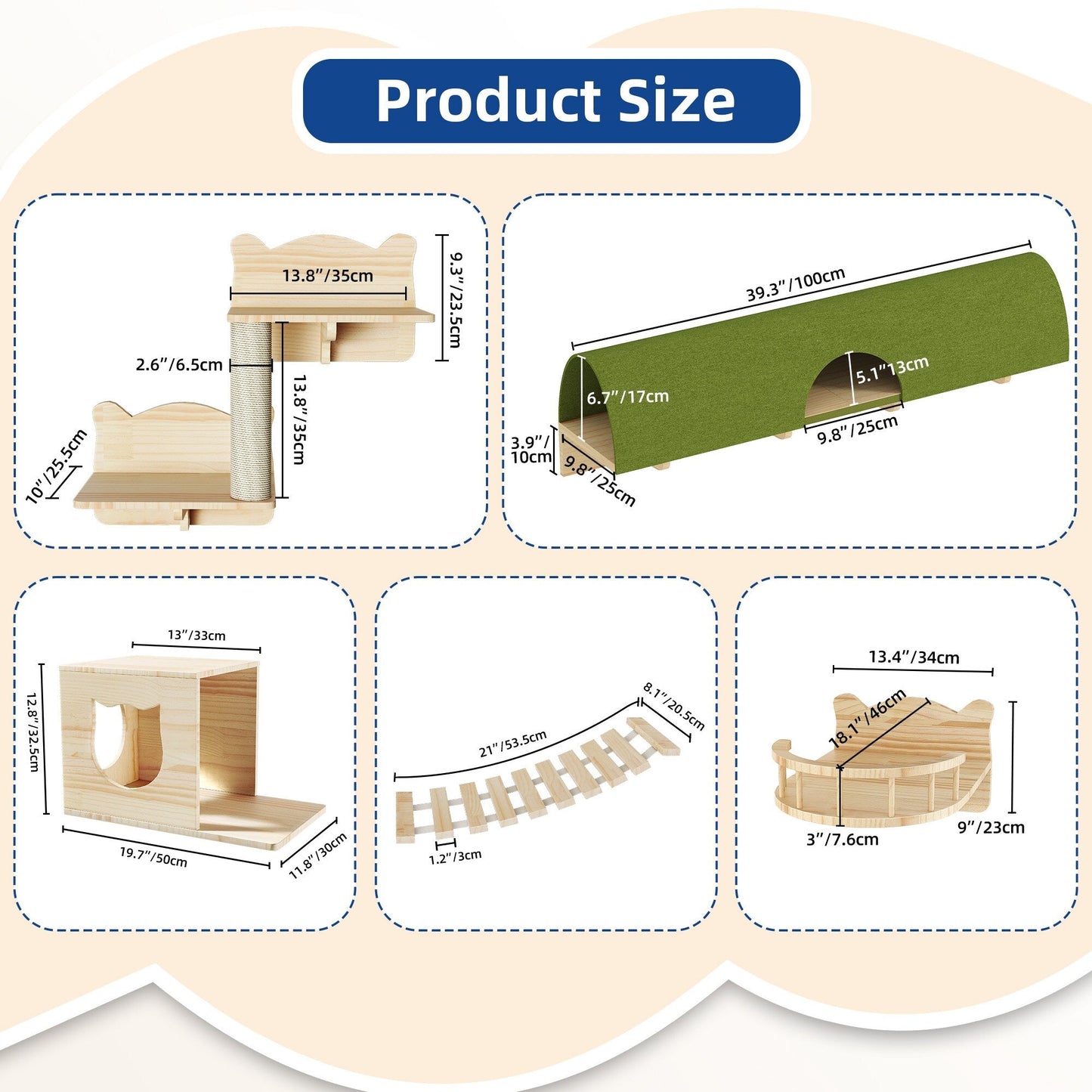 Ensemble d'étagères murales pour chat Moasis Ensemble d'escalade pour chat en bois fixé au mur