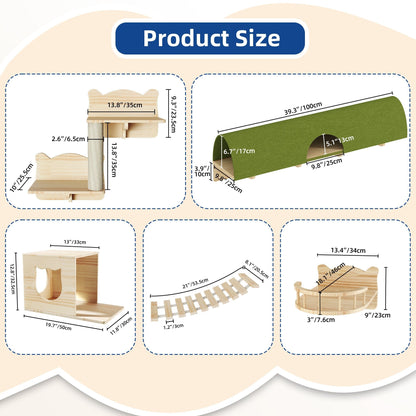 Ensemble d'étagères murales pour chat Moasis Ensemble d'escalade pour chat en bois fixé au mur