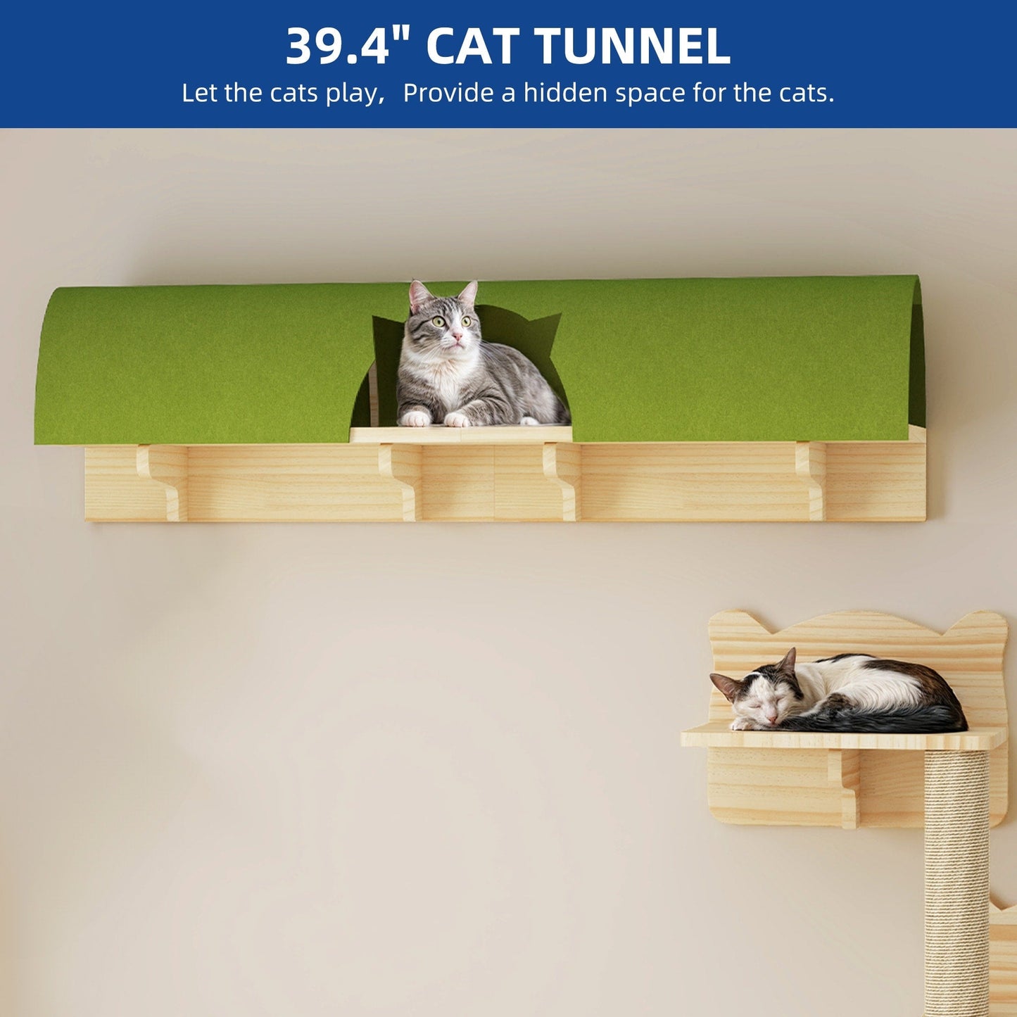Ensemble d'étagères murales pour chat Moasis Ensemble d'escalade pour chat en bois fixé au mur
