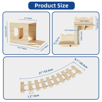 Ensemble d'étagères murales pour chat Moasis Ensemble d'escalade pour chat en bois fixé au mur