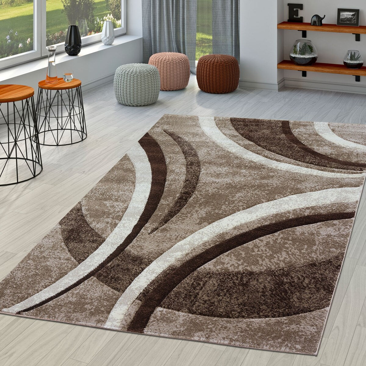 Tapis moderne pour salon au design abstrait