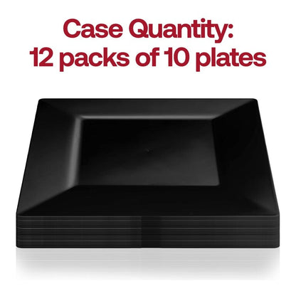 Modern Solid Square Disposable Plastic Plate Packs - Party Supplies