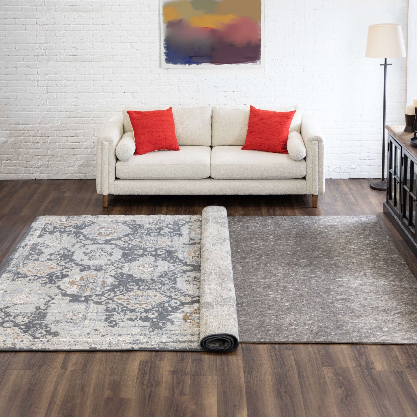 Mohawk Home Tapis antidérapant en feutre épais de 1,27 cm, réversible - Gris