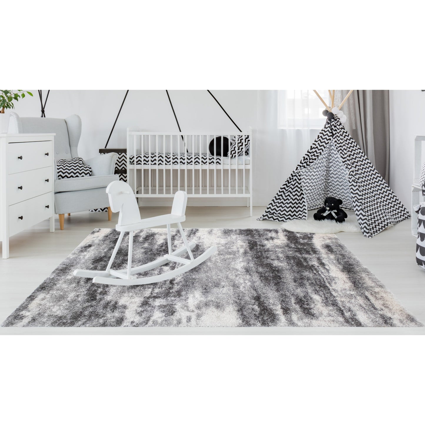 Noori Rug Lux Madison Tapis à poils longs abstrait 5,1 cm