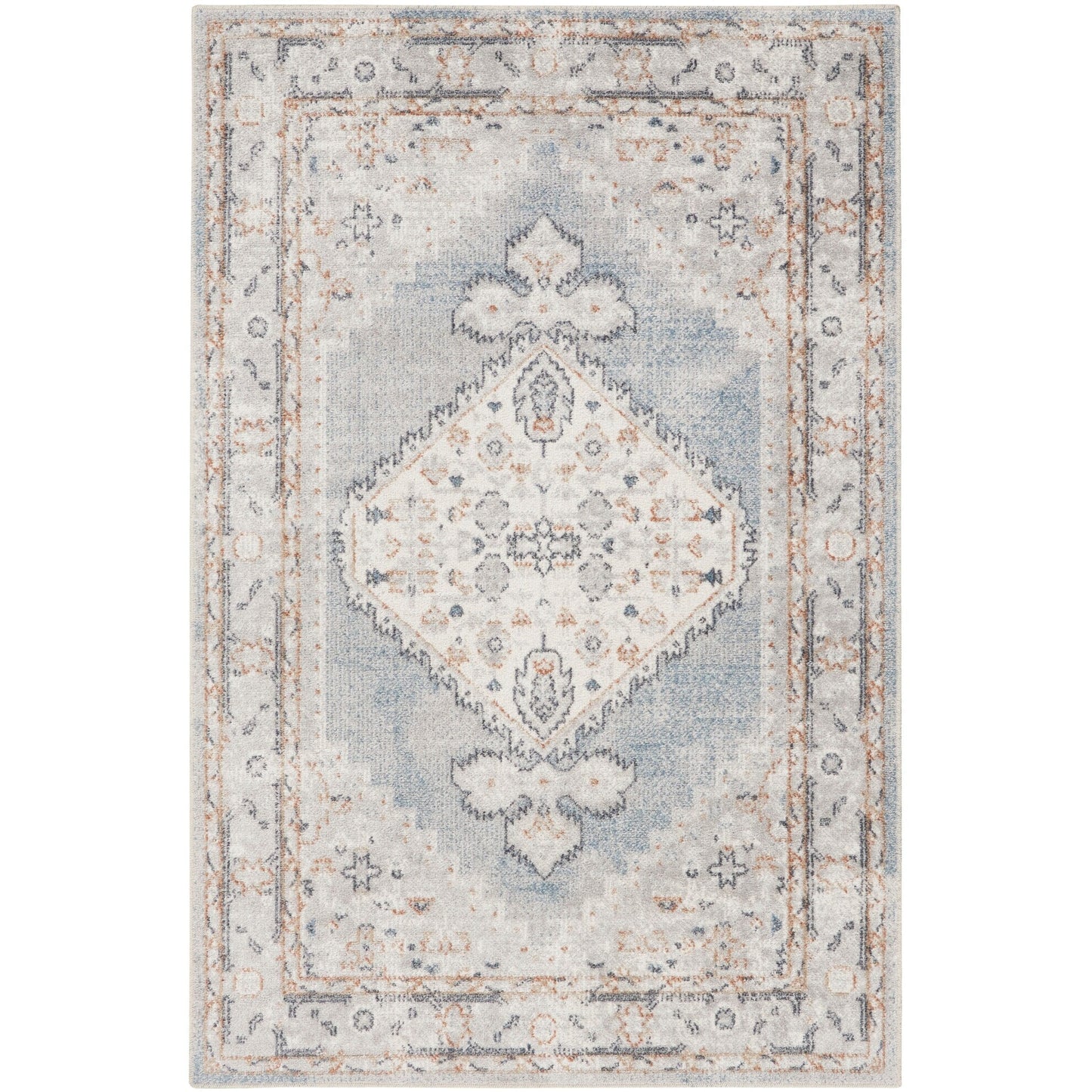 Tapis persan vieilli Nourison Abby lavable en machine pour l'intérieur uniquement