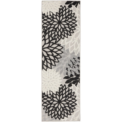 Tapis d'intérieur/extérieur Nourison Alice à motif floral bleu