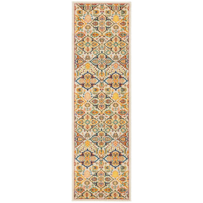 Tapis médaillon floral contemporain bohème Nourison Allur