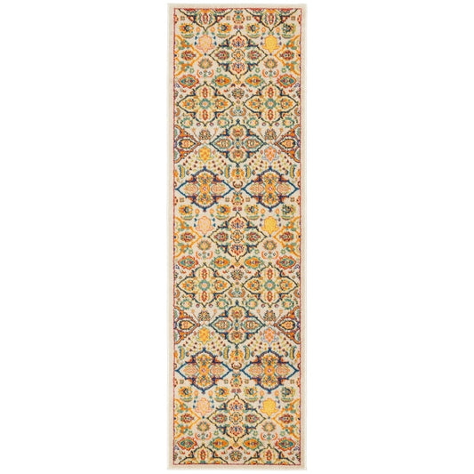 Tapis médaillon floral contemporain bohème Nourison Allur