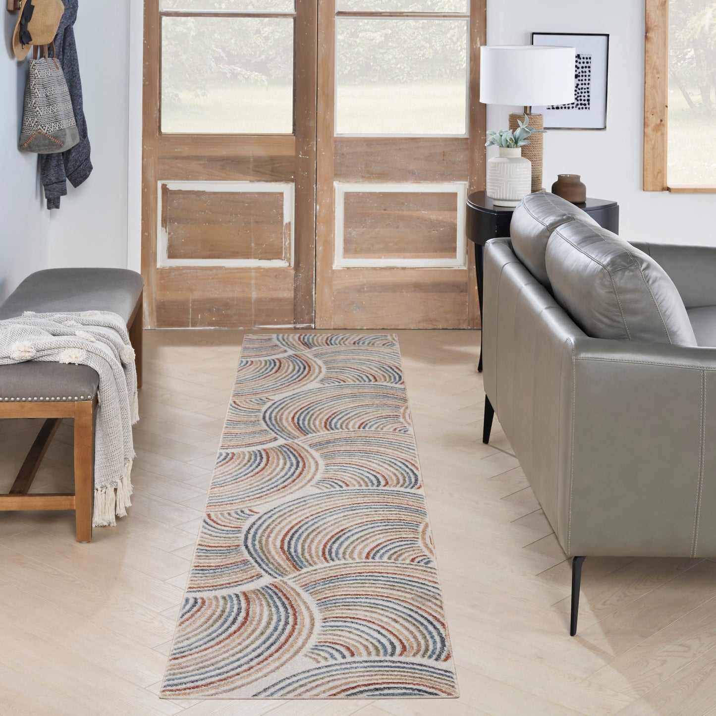 Tapis Nourison Astra lavable en machine avec motif intégral