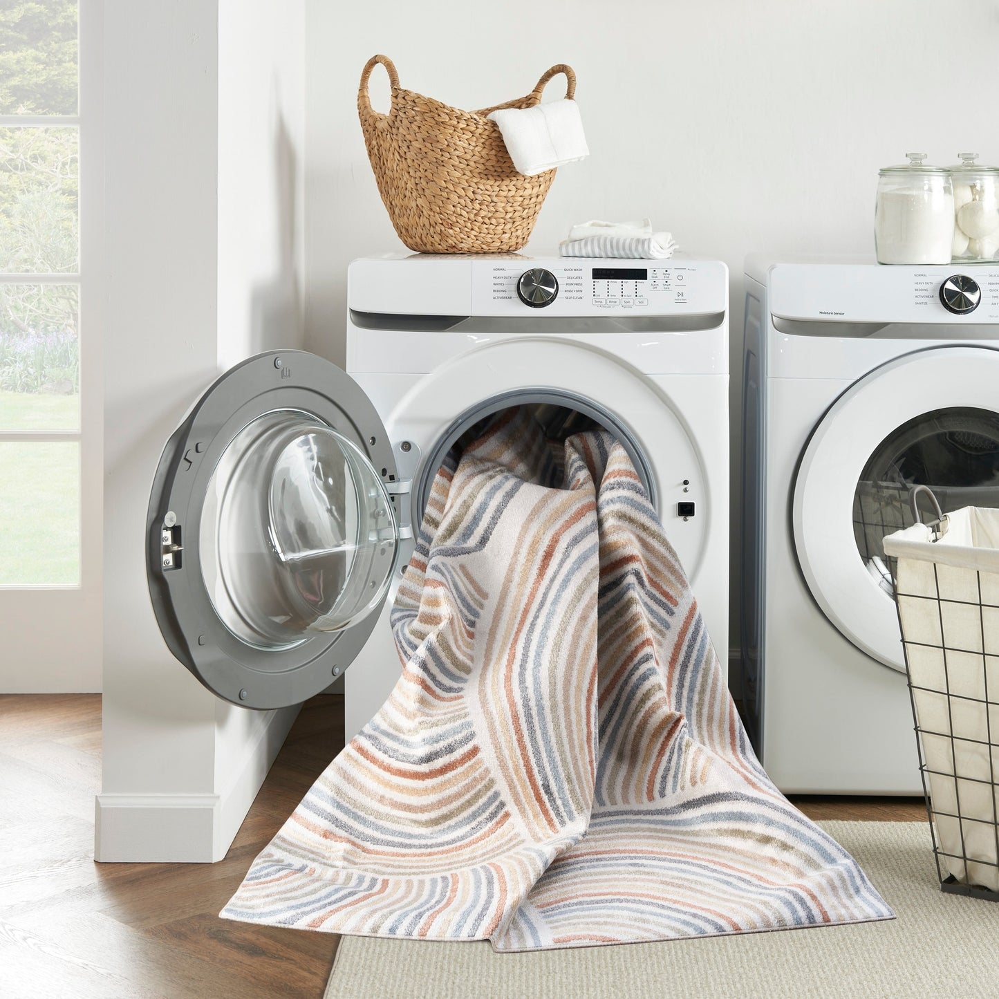 Tapis Nourison Astra lavable en machine avec motif intégral