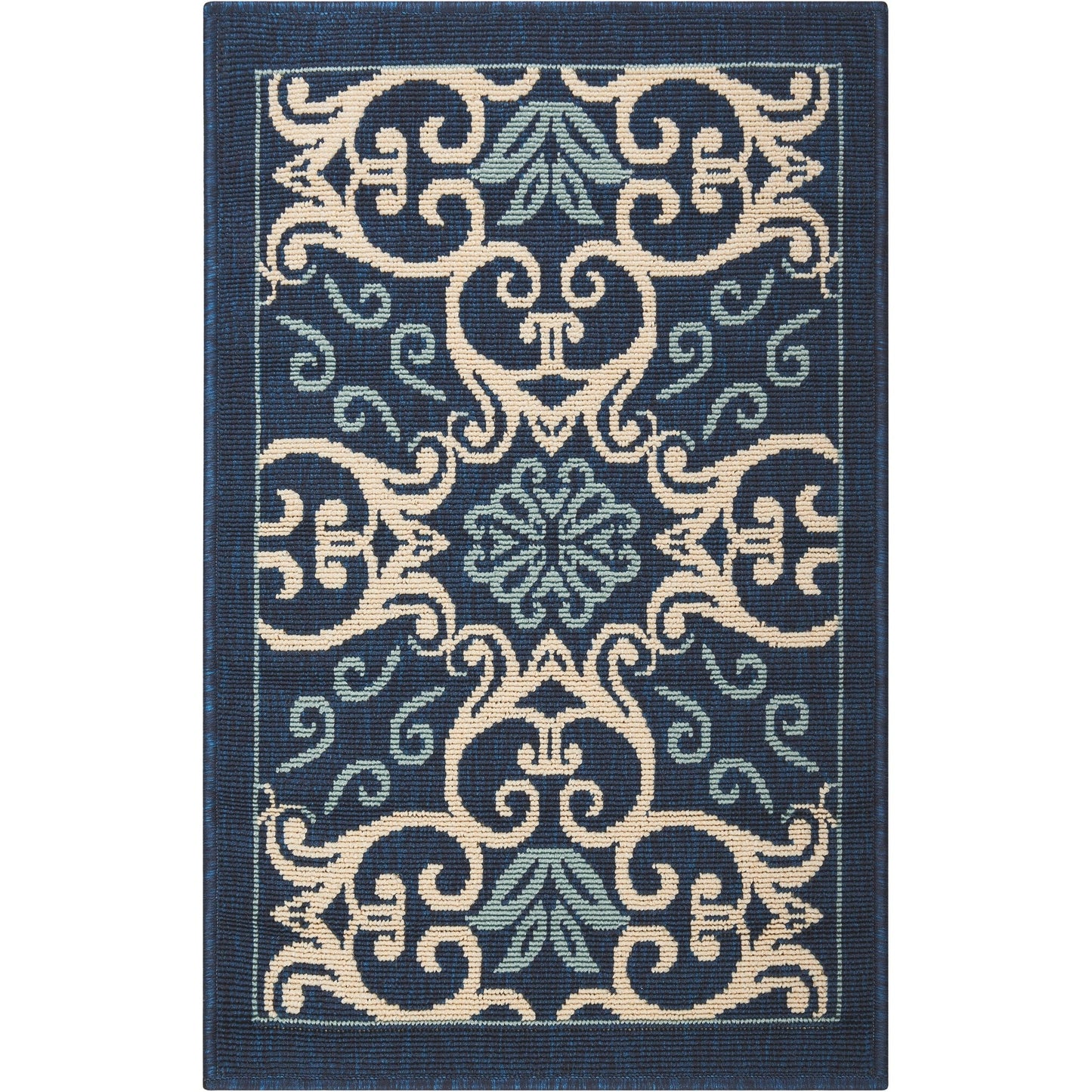Tapis d'intérieur/extérieur géométrique floral des Caraïbes Nourison