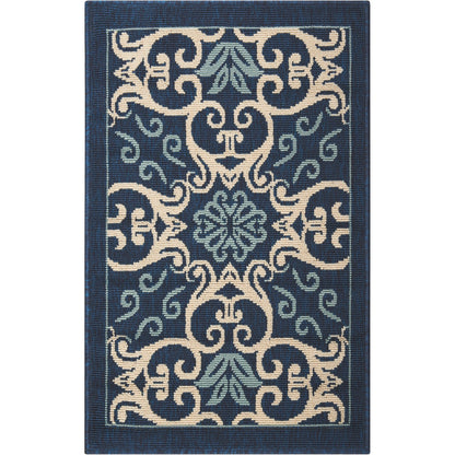 Tapis d'intérieur/extérieur géométrique floral des Caraïbes Nourison