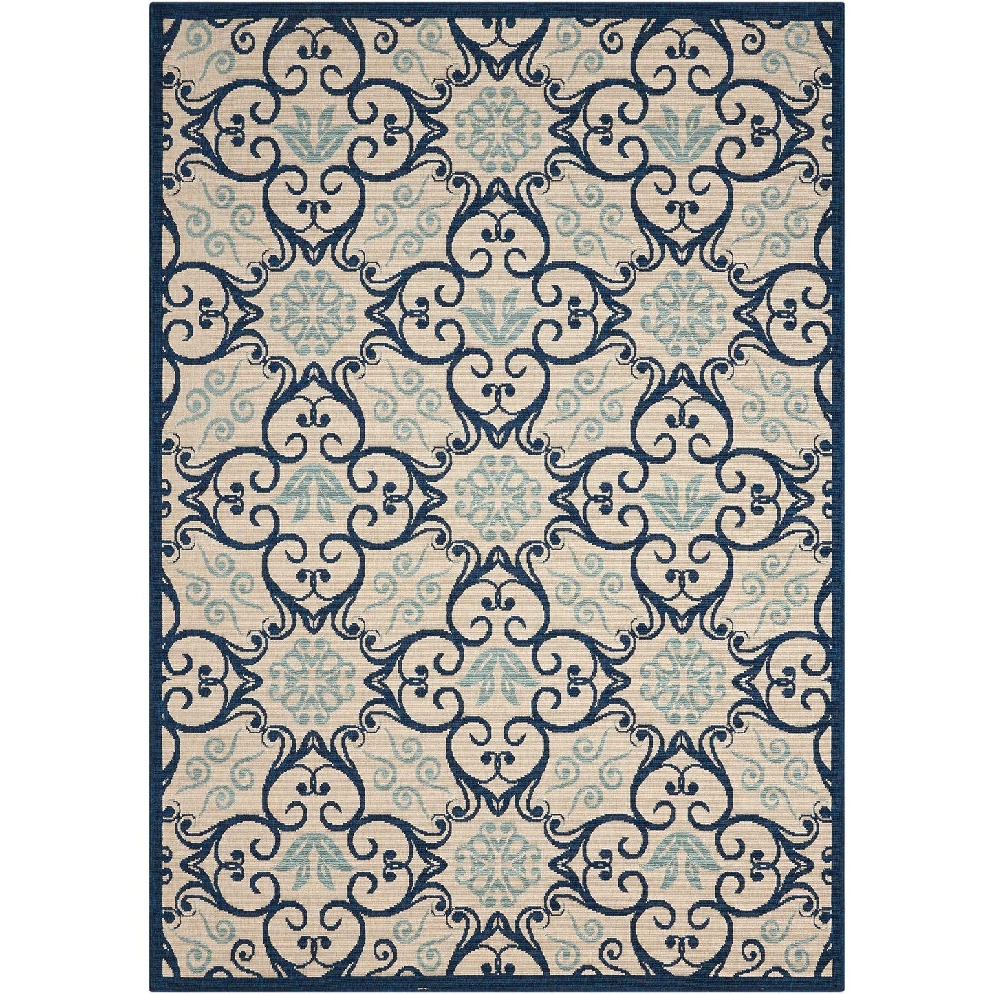 Tapis d'intérieur/extérieur géométrique floral des Caraïbes Nourison