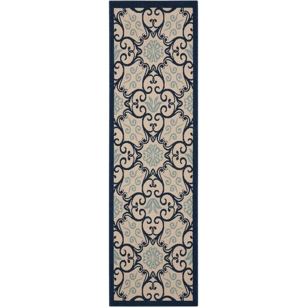 Tapis d'intérieur/extérieur géométrique floral des Caraïbes Nourison