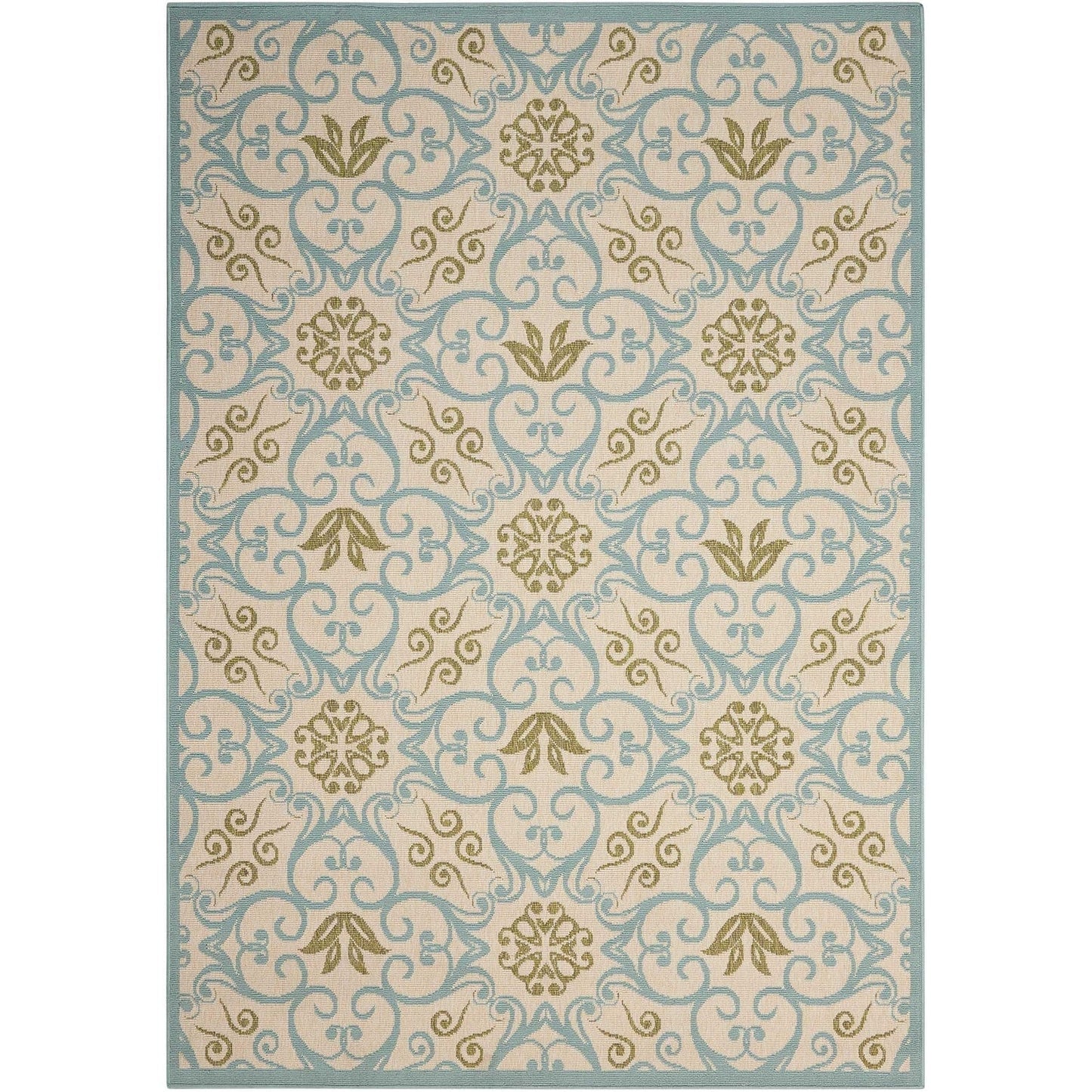 Tapis d'intérieur/extérieur géométrique floral des Caraïbes Nourison