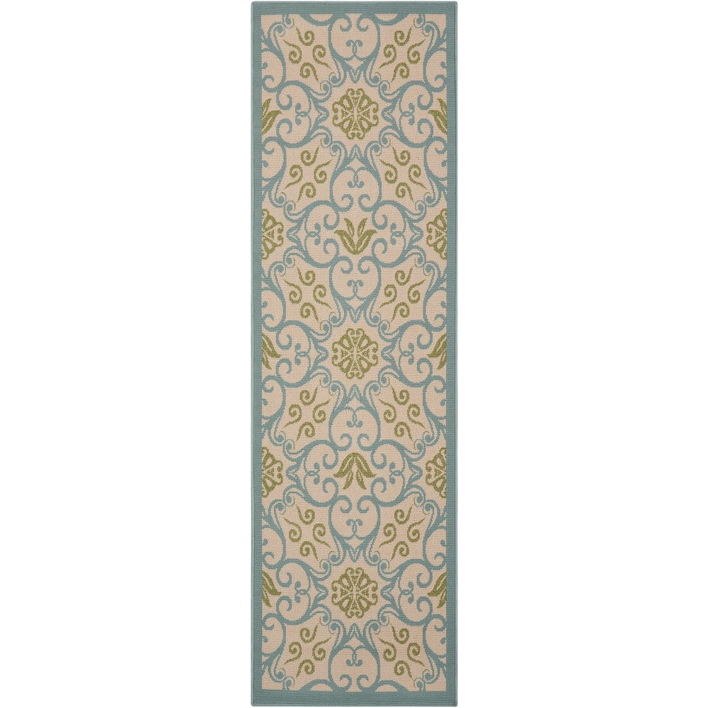 Tapis d'intérieur/extérieur géométrique floral des Caraïbes Nourison
