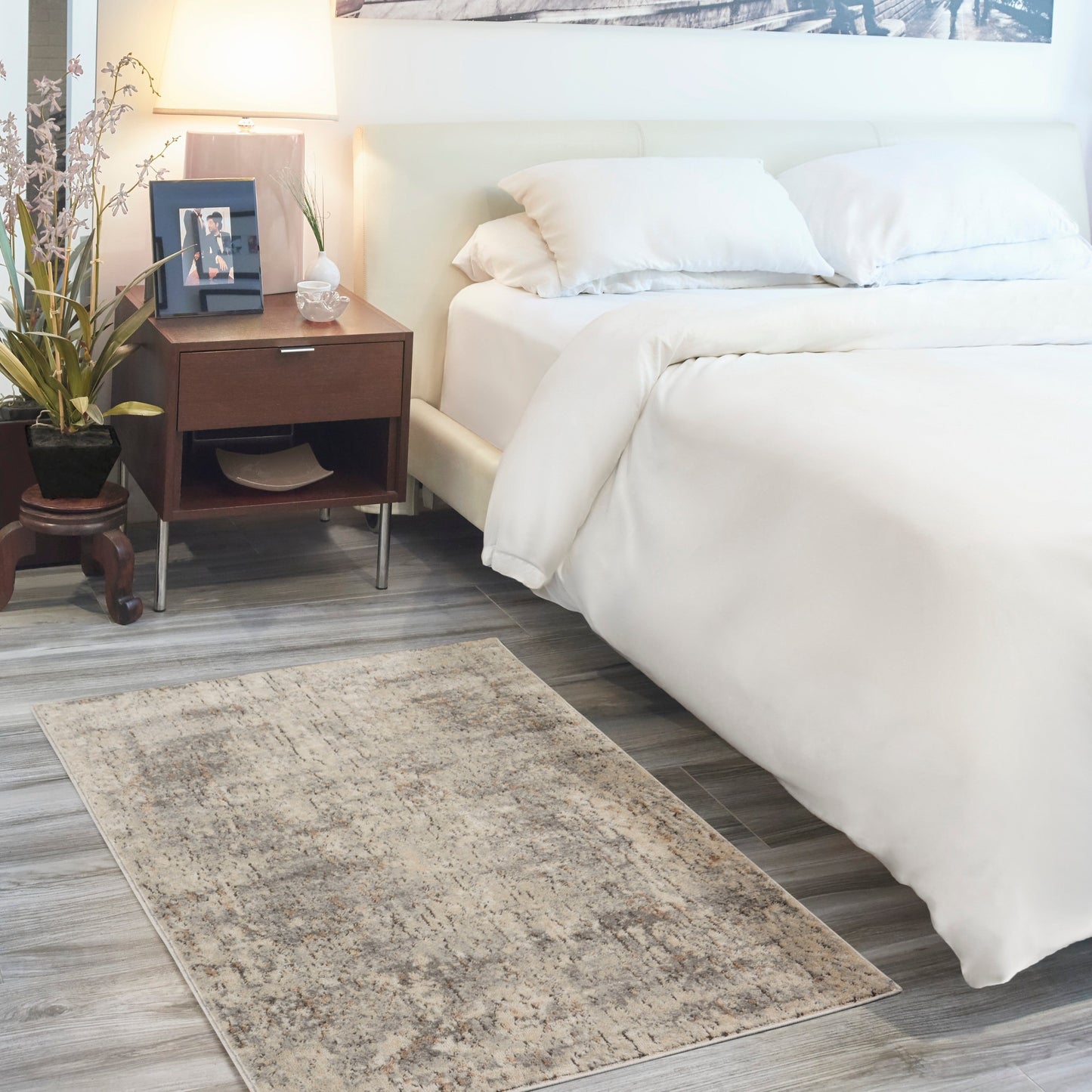 Tapis Nourison Concerto à effet vieilli abstrait beige et gris