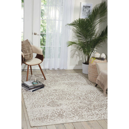 Tapis contemporain Nourison Damask vieilli