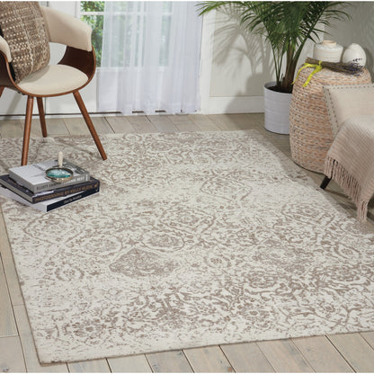 Tapis contemporain Nourison Damask vieilli