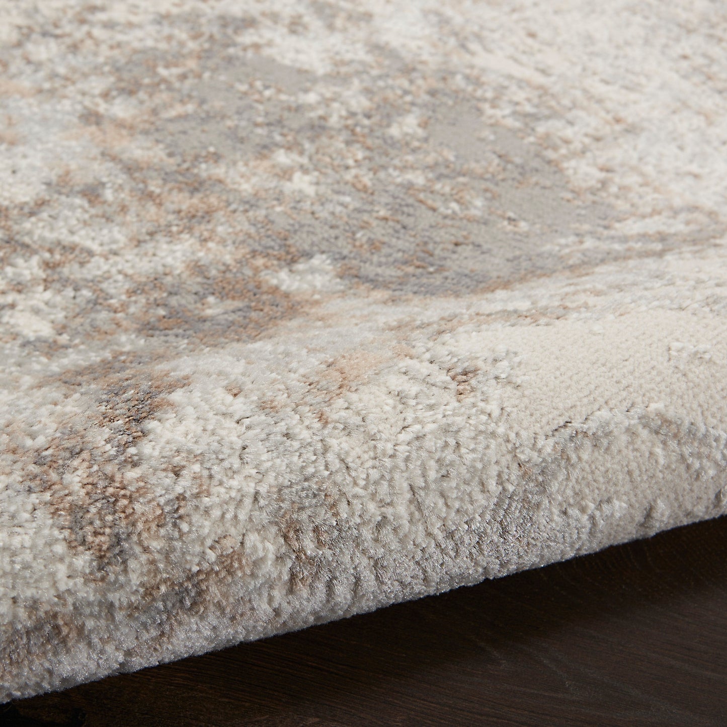 Tapis moderne abstrait gris ivoire Nourison Elation