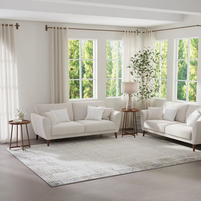 Tapis abstrait gris ivoire Nourison Emily pour l'intérieur uniquement