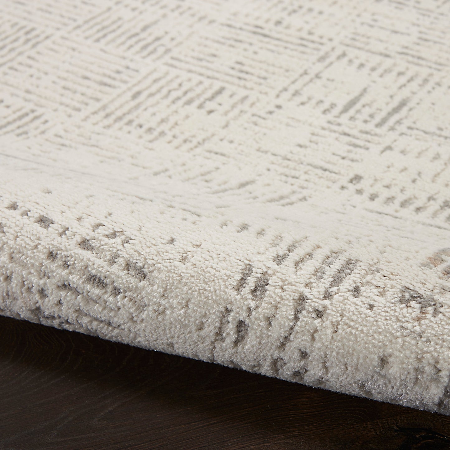 Tapis abstrait gris ivoire Nourison Emily pour l'intérieur uniquement