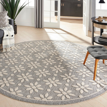 Tapis d'intérieur et d'extérieur géométrique moderne à motif floral et haut-bas Nourison Palamos