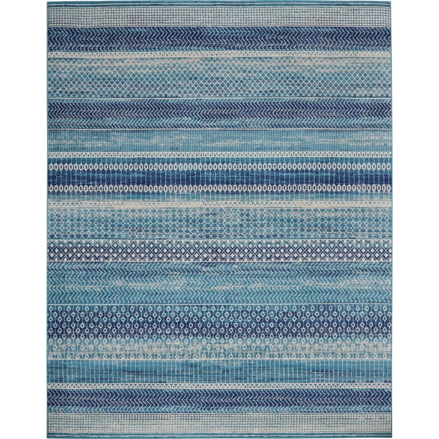 Tapis géométrique côtier bleu indigo Nourison Passion