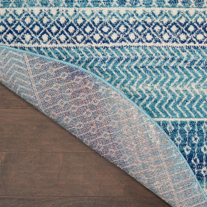 Tapis géométrique côtier bleu indigo Nourison Passion