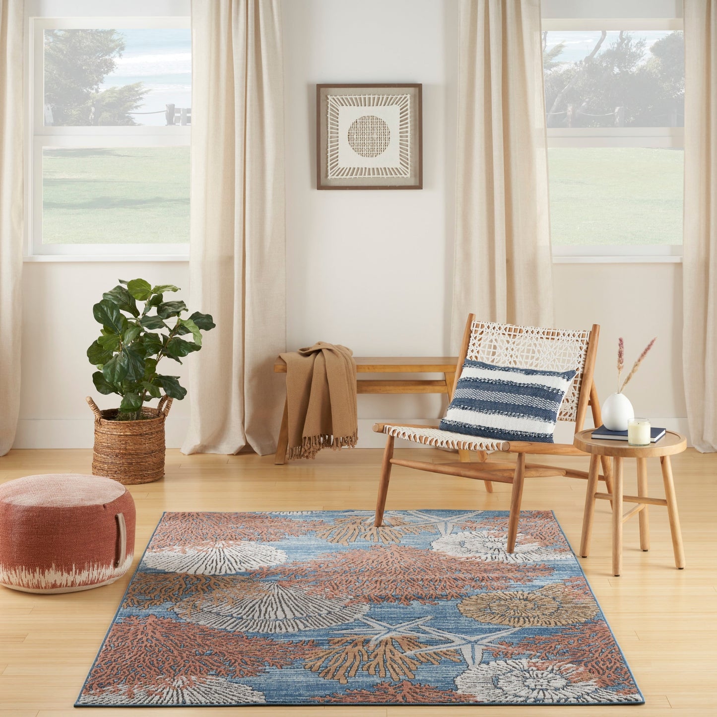 Tapis Nourison Pompéi Coastal Beach Coquillages et corail