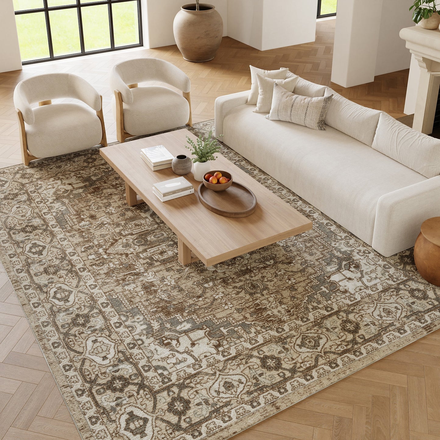 Tapis persan d'intérieur Nourison Quarry uniquement.