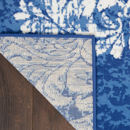 Tapis botanique Nourison Whimsicle French Country Ivoire Bleu marine