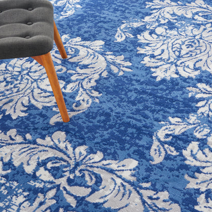 Tapis botanique Nourison Whimsicle French Country Ivoire Bleu marine