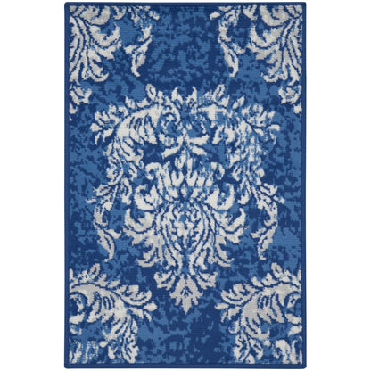 Tapis botanique Nourison Whimsicle French Country Ivoire Bleu marine