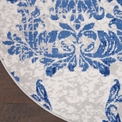 Tapis botanique Nourison Whimsicle French Country Ivoire Bleu marine