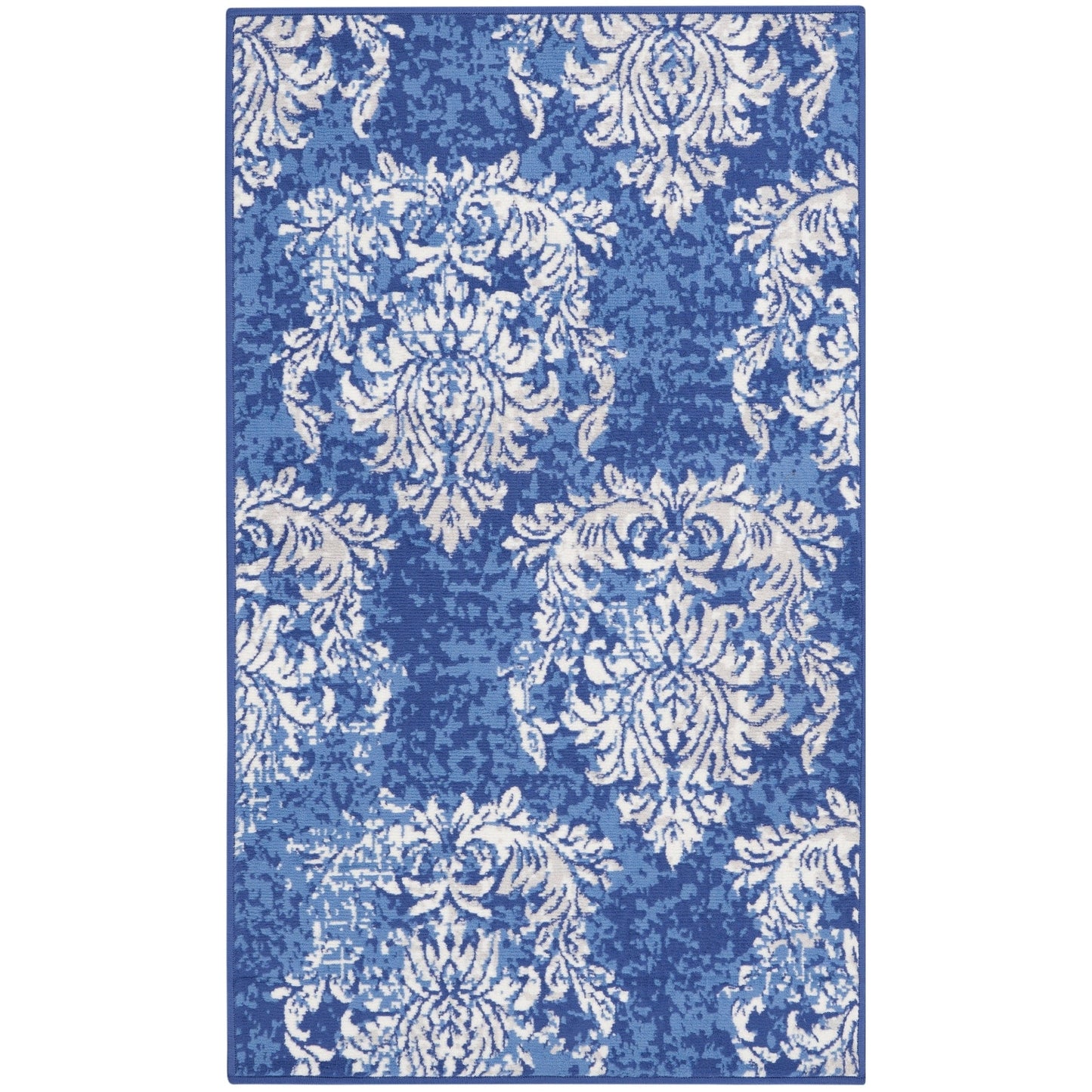 Tapis botanique Nourison Whimsicle French Country Ivoire Bleu marine