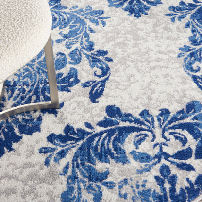 Tapis botanique Nourison Whimsicle French Country Ivoire Bleu marine