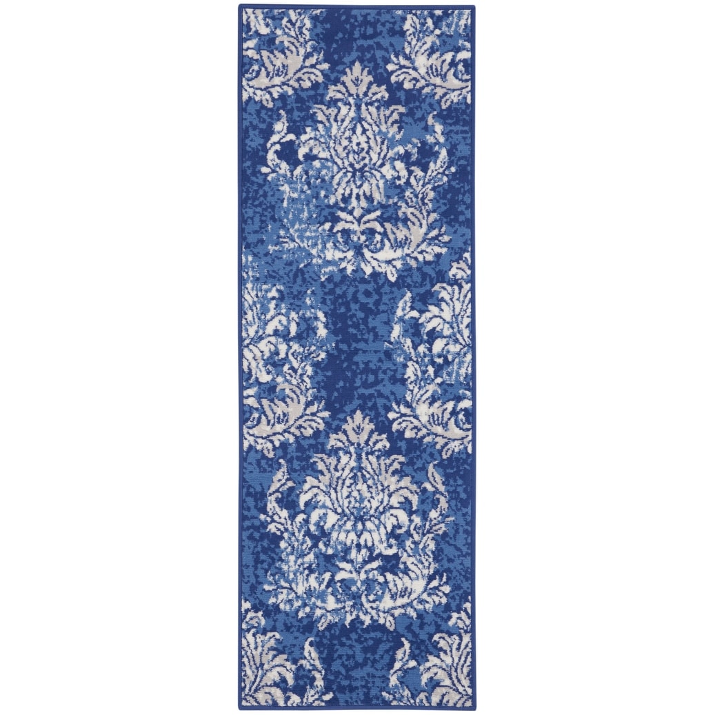 Tapis botanique Nourison Whimsicle French Country Ivoire Bleu marine