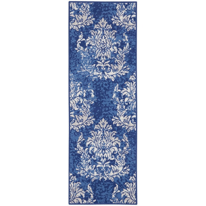 Tapis botanique Nourison Whimsicle French Country Ivoire Bleu marine