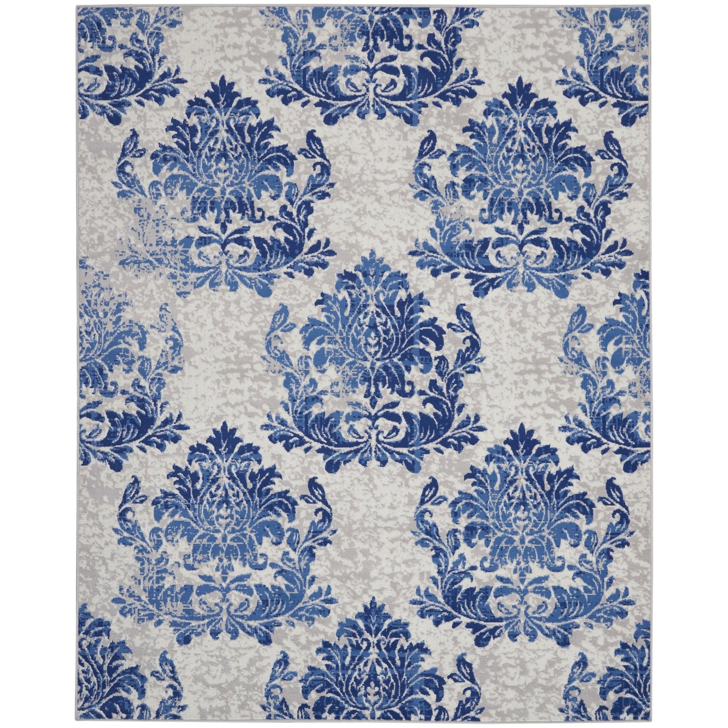 Tapis botanique Nourison Whimsicle French Country Ivoire Bleu marine
