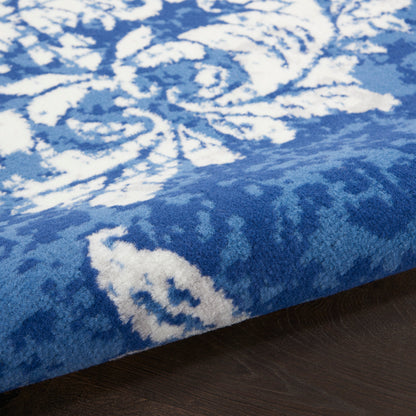 Tapis botanique Nourison Whimsicle French Country Ivoire Bleu marine