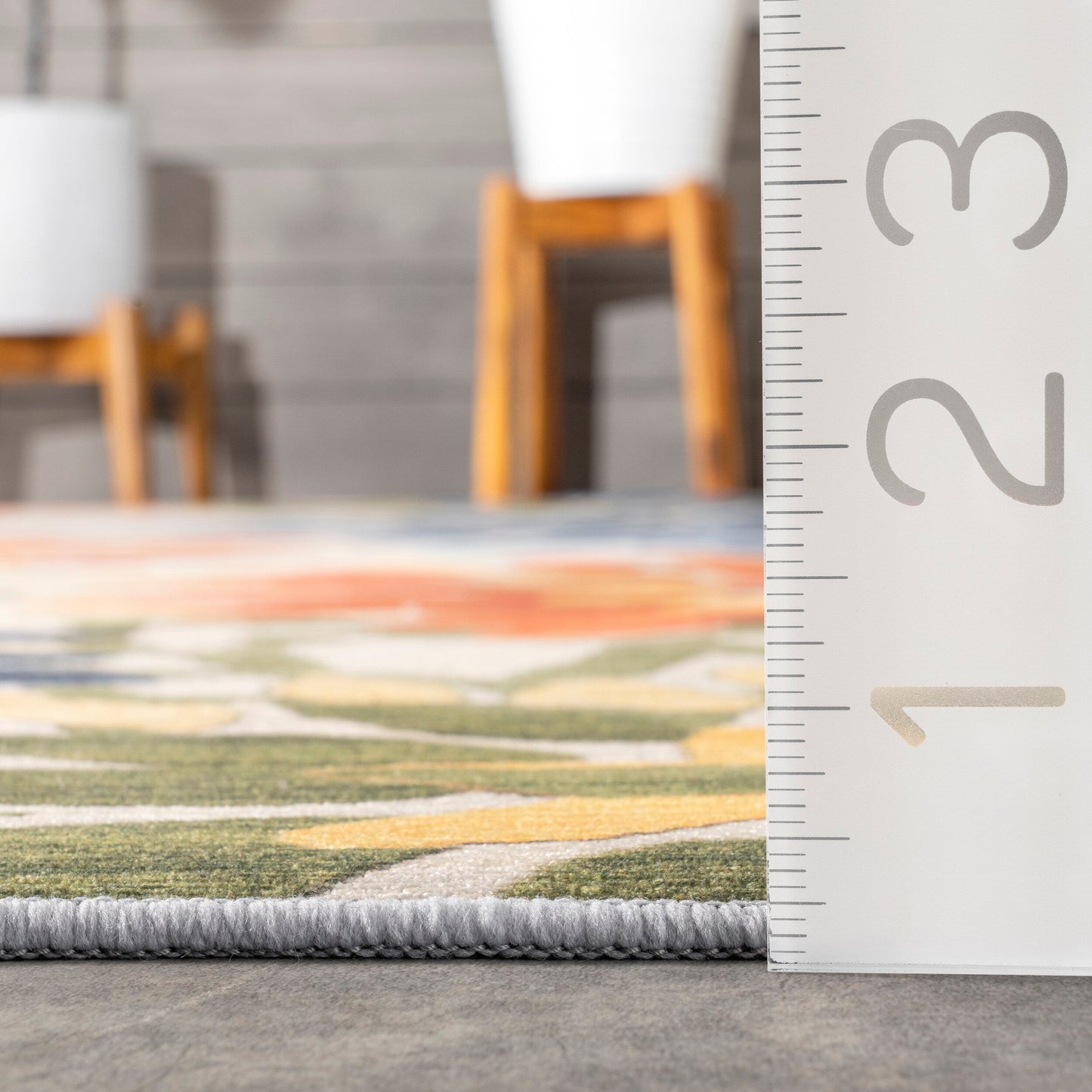 Tapis d'intérieur/extérieur lavable en machine à motif floral Nuloom Rosana