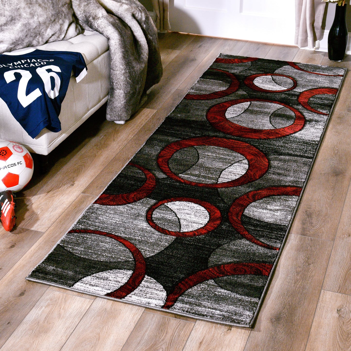 Tapis à motifs géométriques abstraits de la collection Orelsi