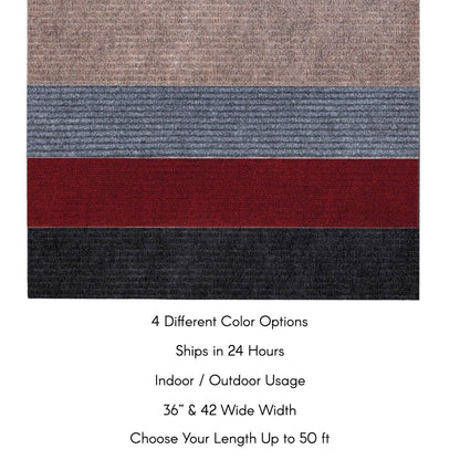 Tapis de couloir extérieur/intérieur sur mesure de 36'' de large x votre choix de longueur avec support en PVC antidérapant