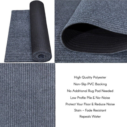 Tapis de couloir extérieur/intérieur sur mesure de 36'' de large x votre choix de longueur avec support en PVC antidérapant