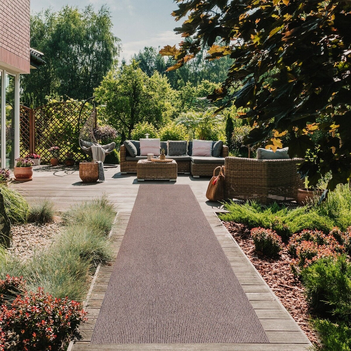 Tapis de couloir extérieur/intérieur sur mesure de 36'' de large x votre choix de longueur avec support en PVC antidérapant