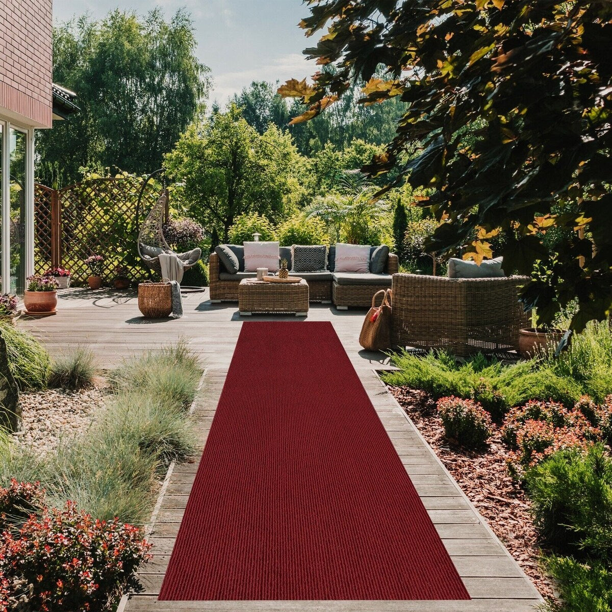 Tapis de couloir extérieur/intérieur sur mesure de 36'' de large x votre choix de longueur avec support en PVC antidérapant