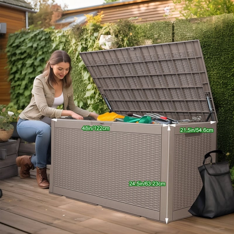 Outdoor Patio Storage Resin Lockable Deck Box